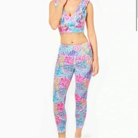 NWT Lilly Pulitzer Weekender High Rise Leggings Splash dance Size Small - Picture 2 of 11